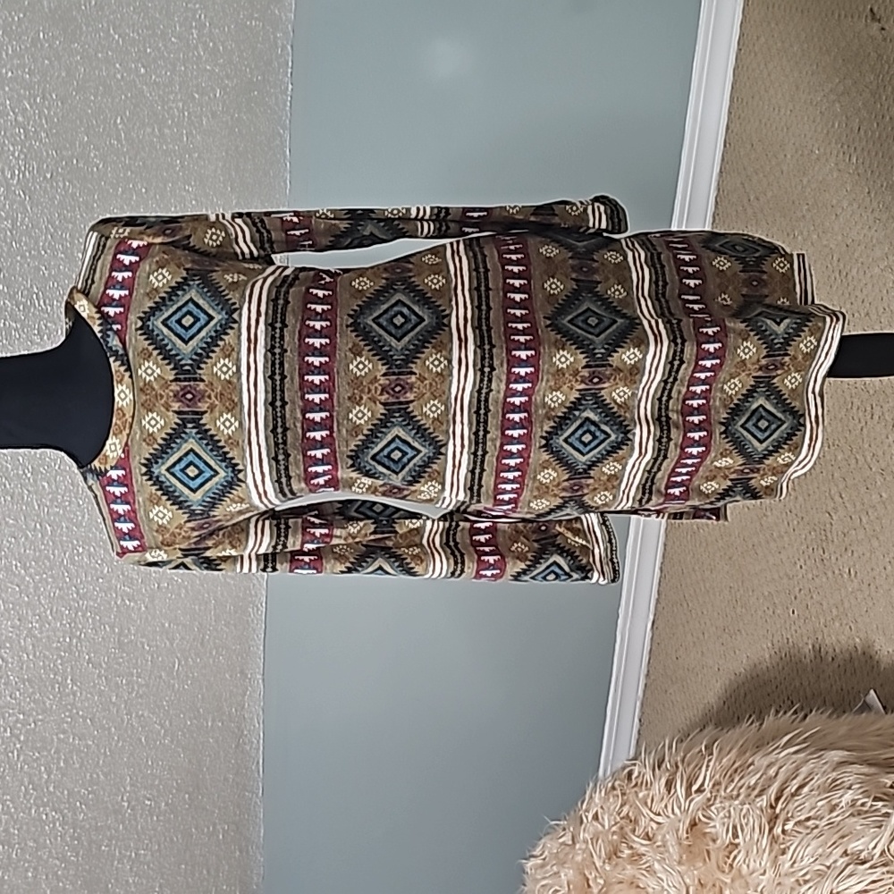 Aztec long-sleeve dress